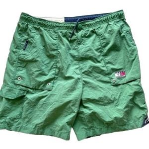 Tommy Hilfiger Trunks Green Swim Shorts VTG 1996 International Games Size Large
